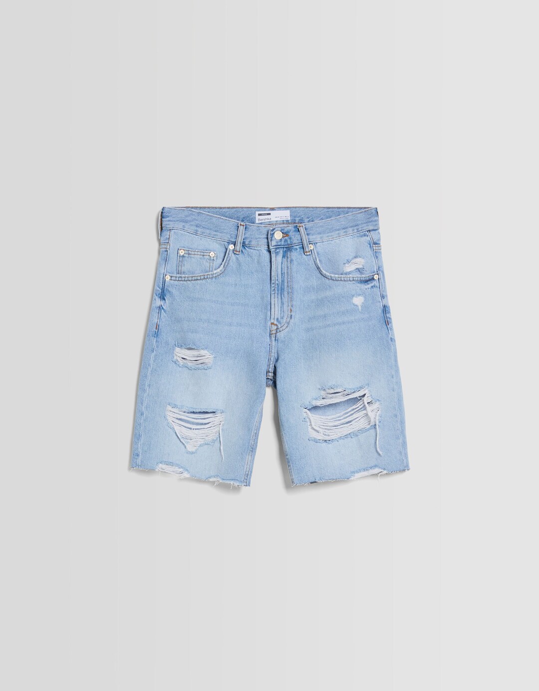 Bermuda denim slim fit rotos
