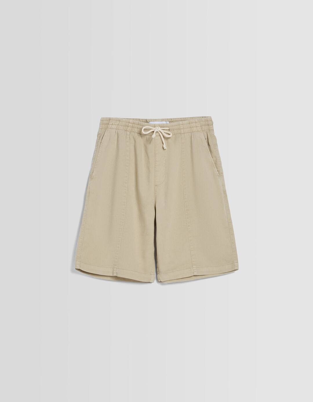 Rustic-effect jogger Bermuda shorts