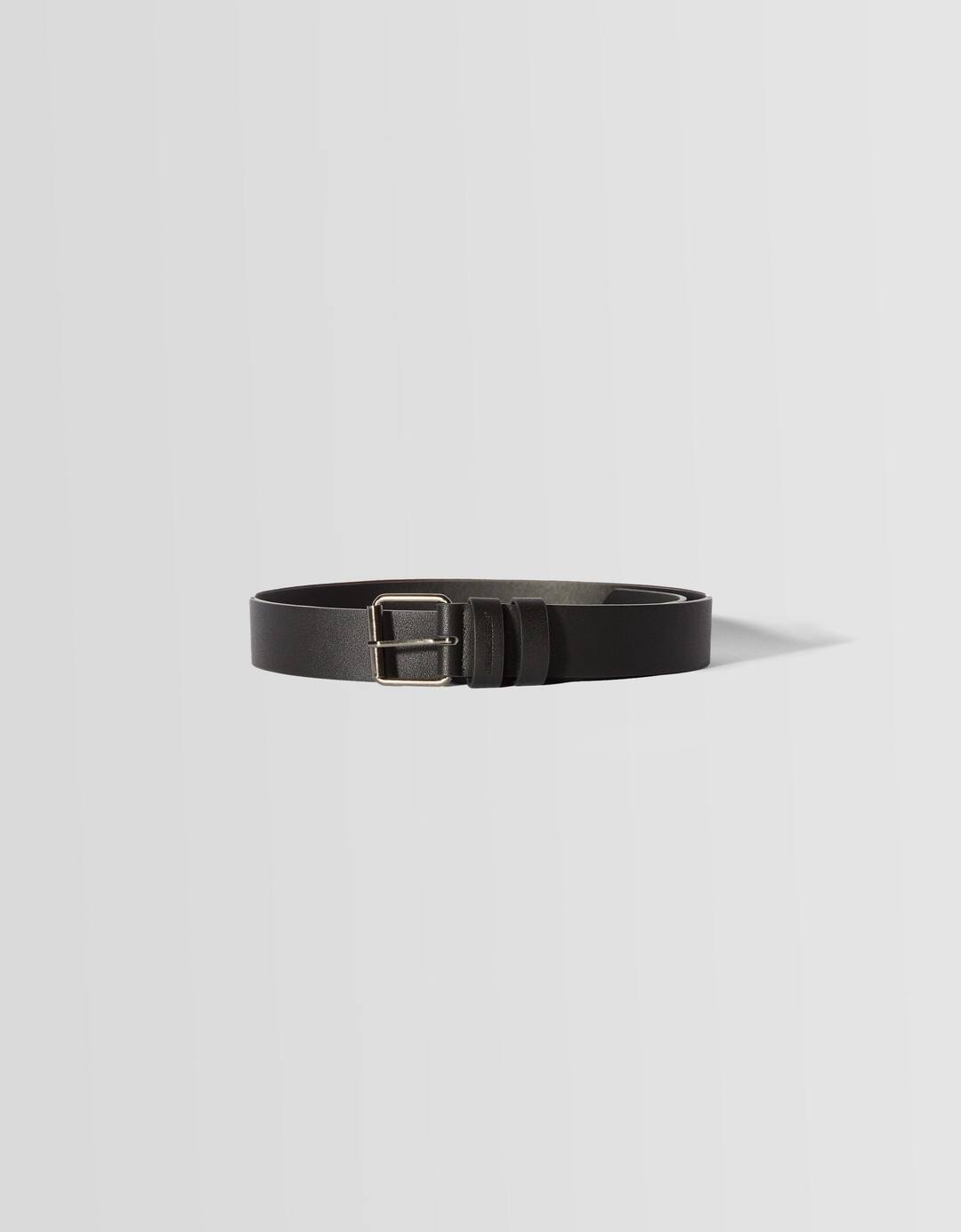 Wide faux leather belt