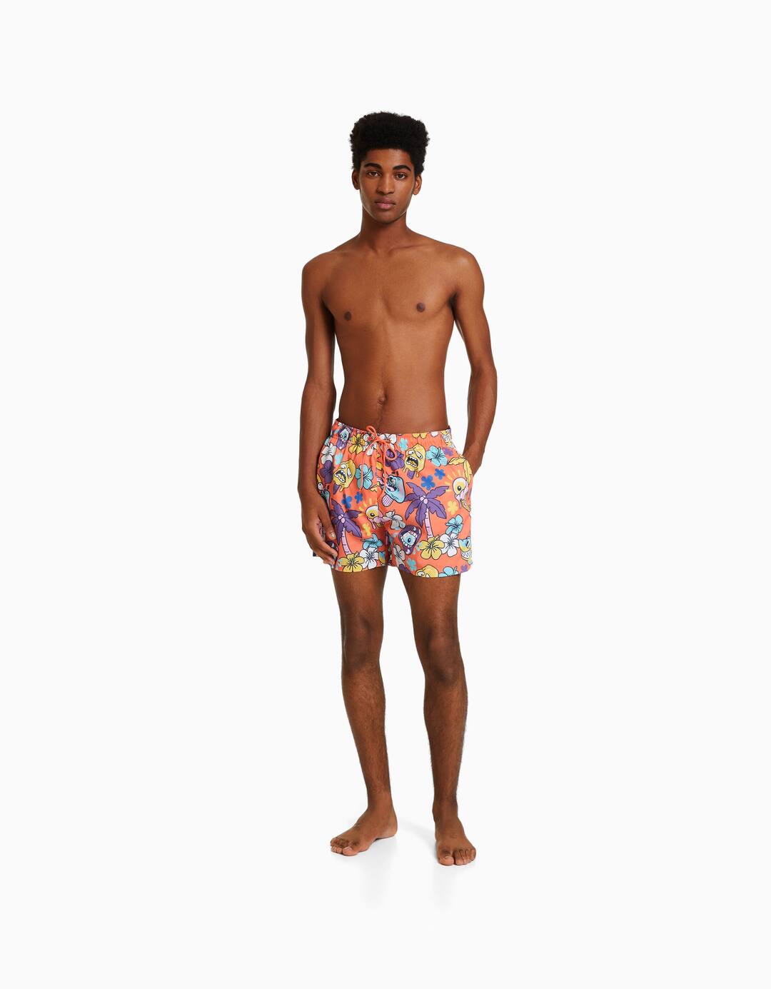 Printed swimming trunks