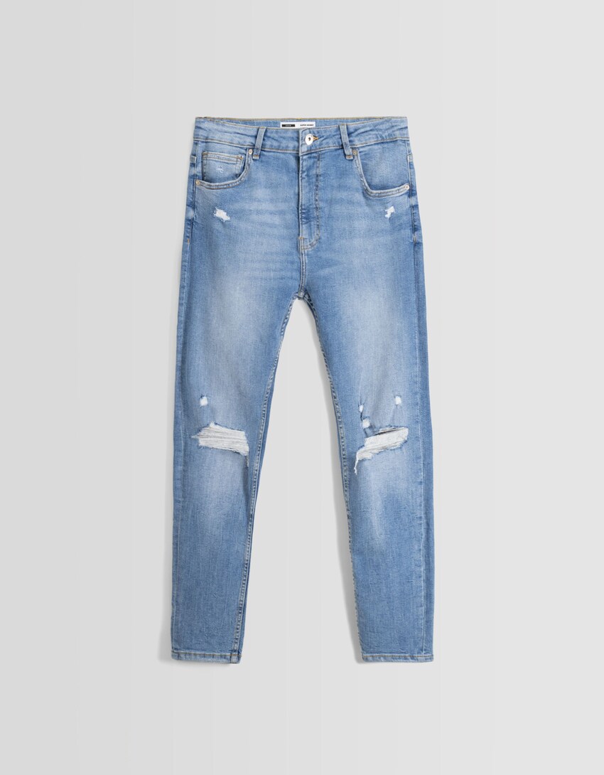 Jeans skinny rotos-Azul lavado-4