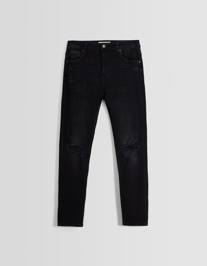 Jeans skinny rotos-Negro-4