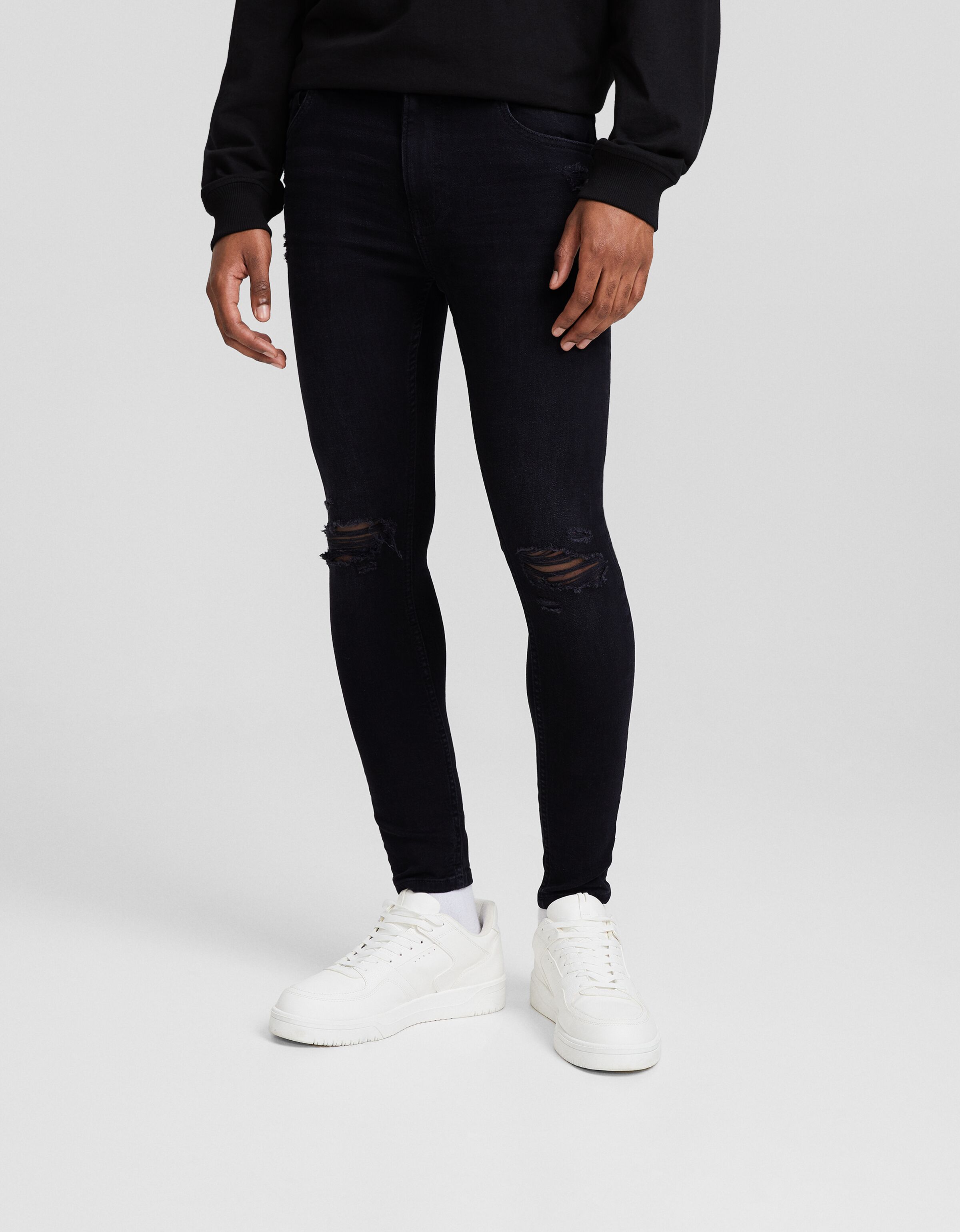 Ripped skinny jeans - Jeans - Men | Bershka