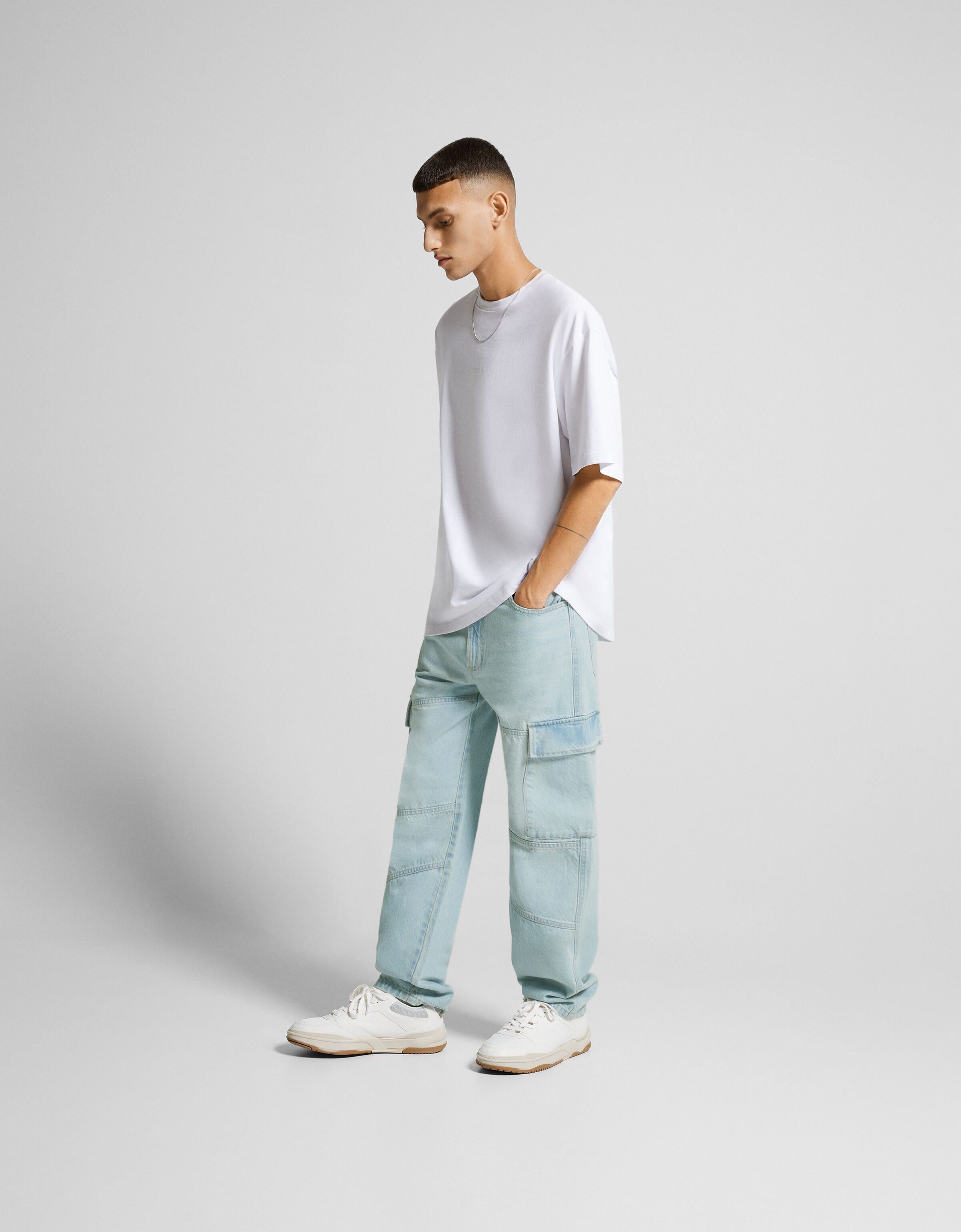 Pantalon cargo homme jean hot sale