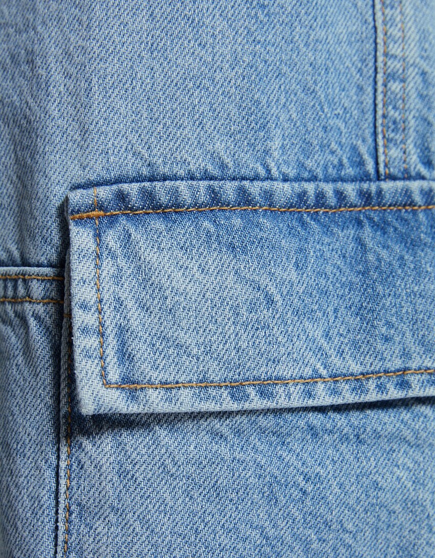 Jeans cargo-Azul lavado-5