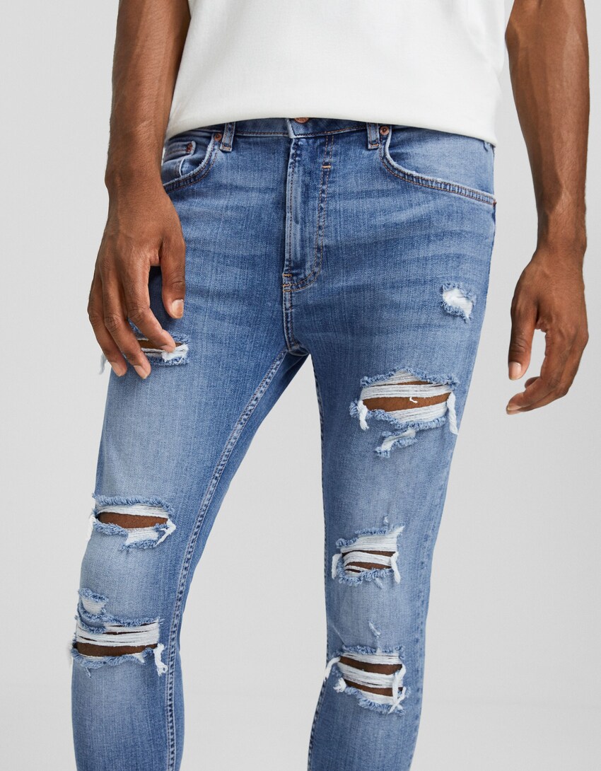 Jeans super skinny rotos-Azul-3