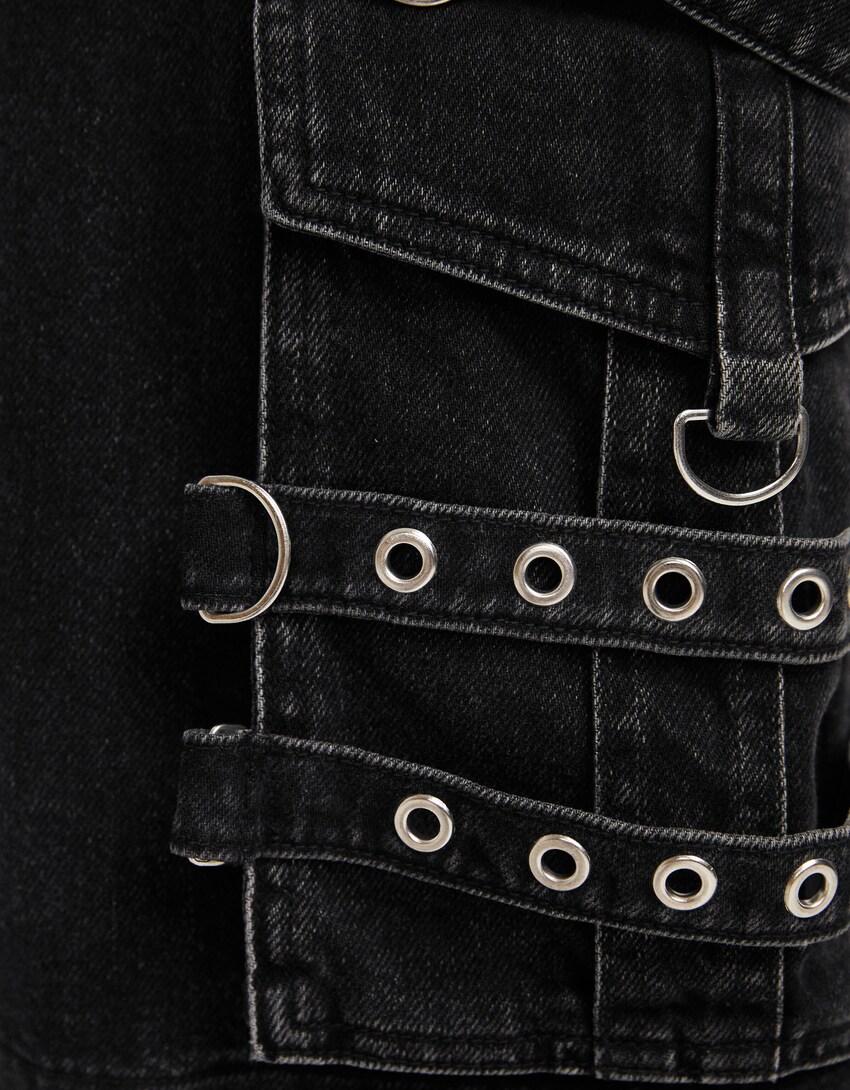 Baggy jeans with eyelet straps - Men | Bershka