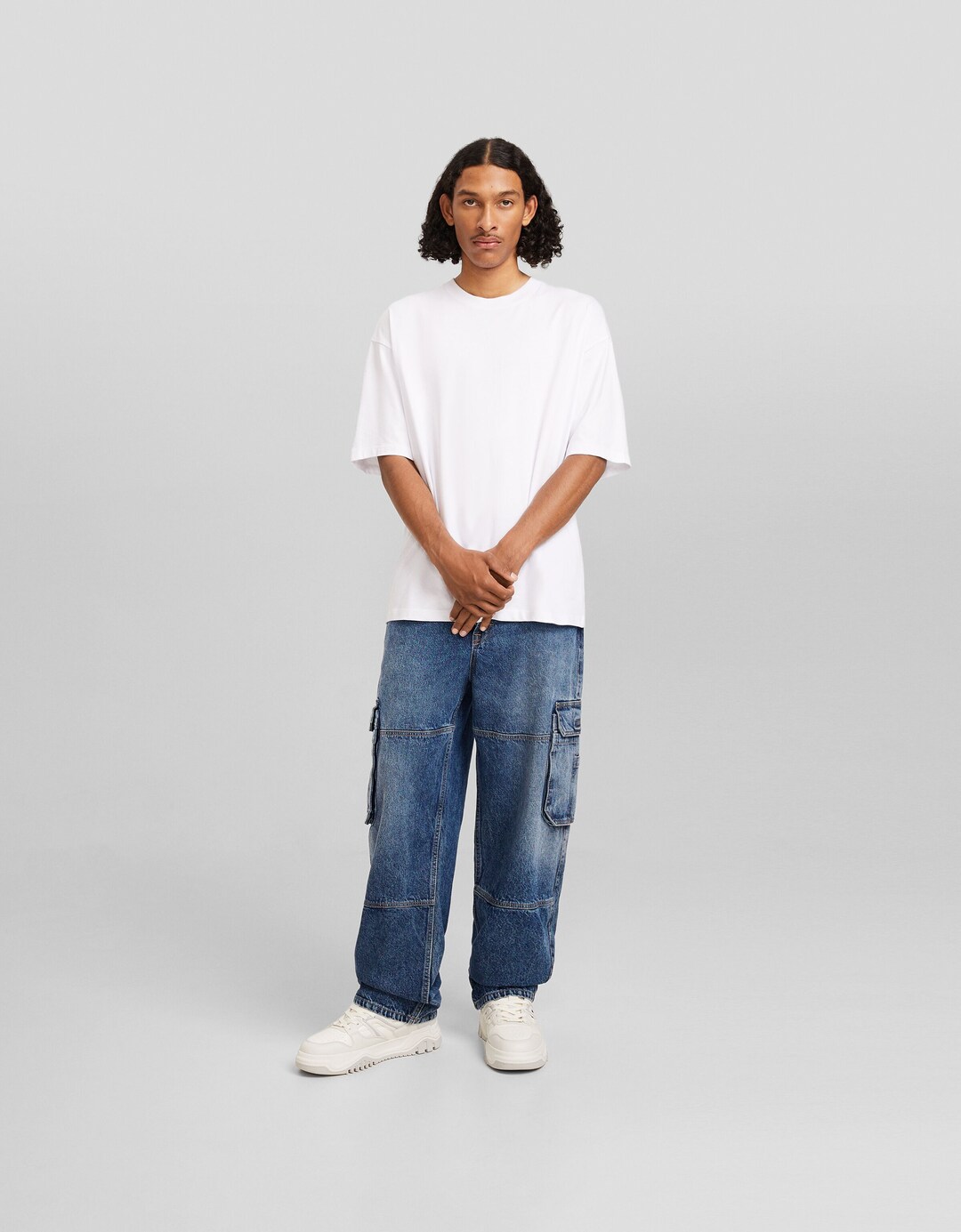 Faded skater-fit cargo jeans