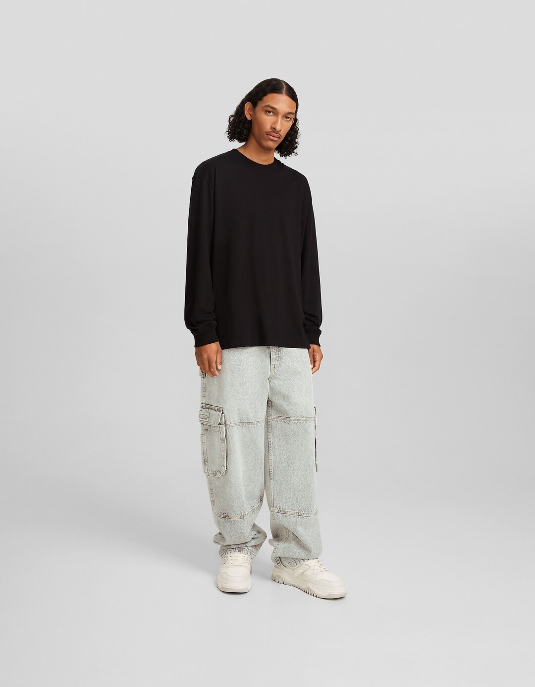 Faded skater-fit cargo jeans