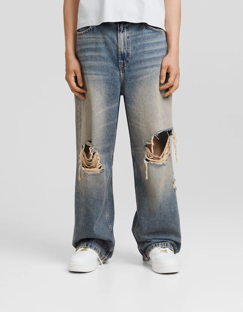 Faded baggy jeans