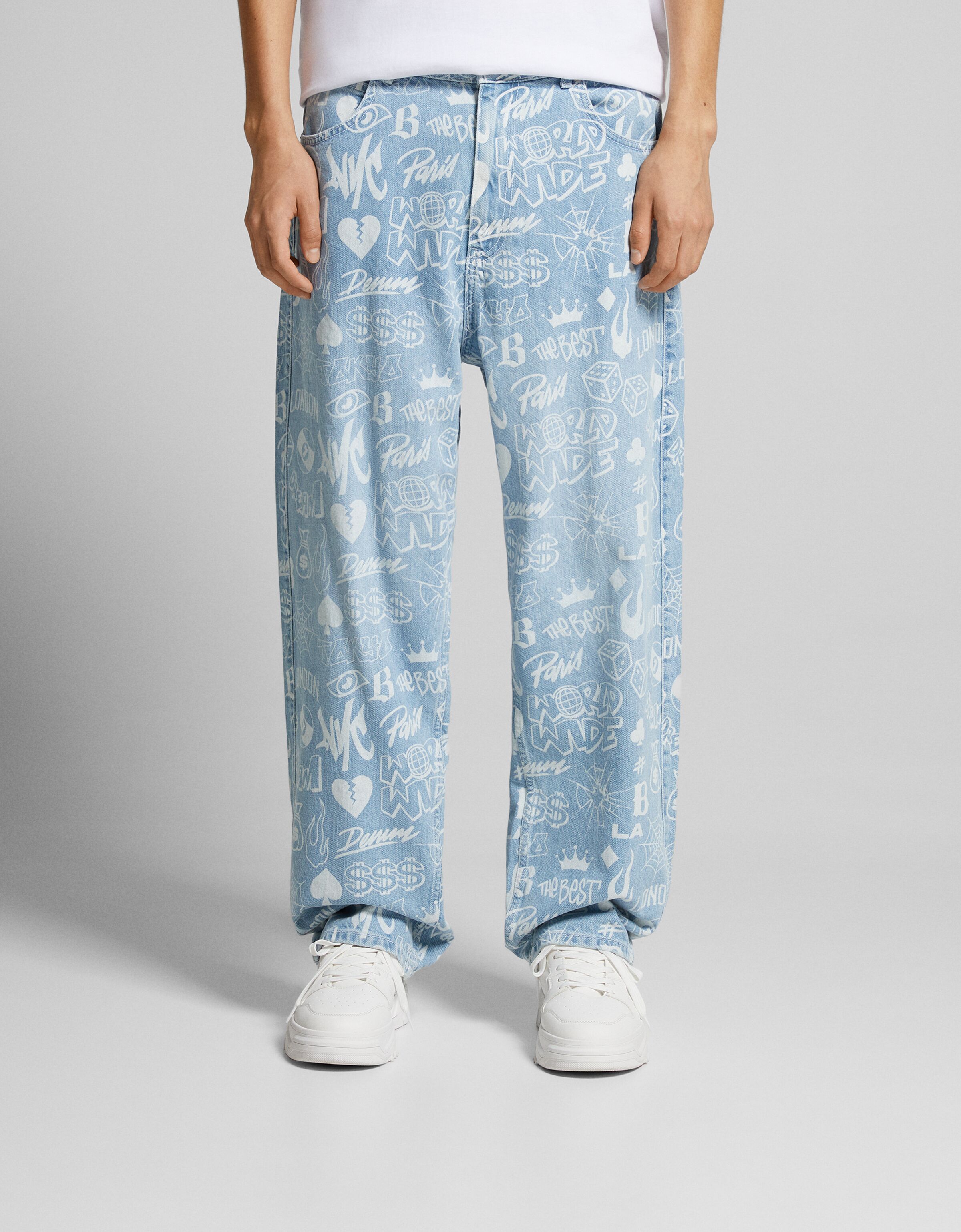 Jeans baggy 2025 uomo bershka