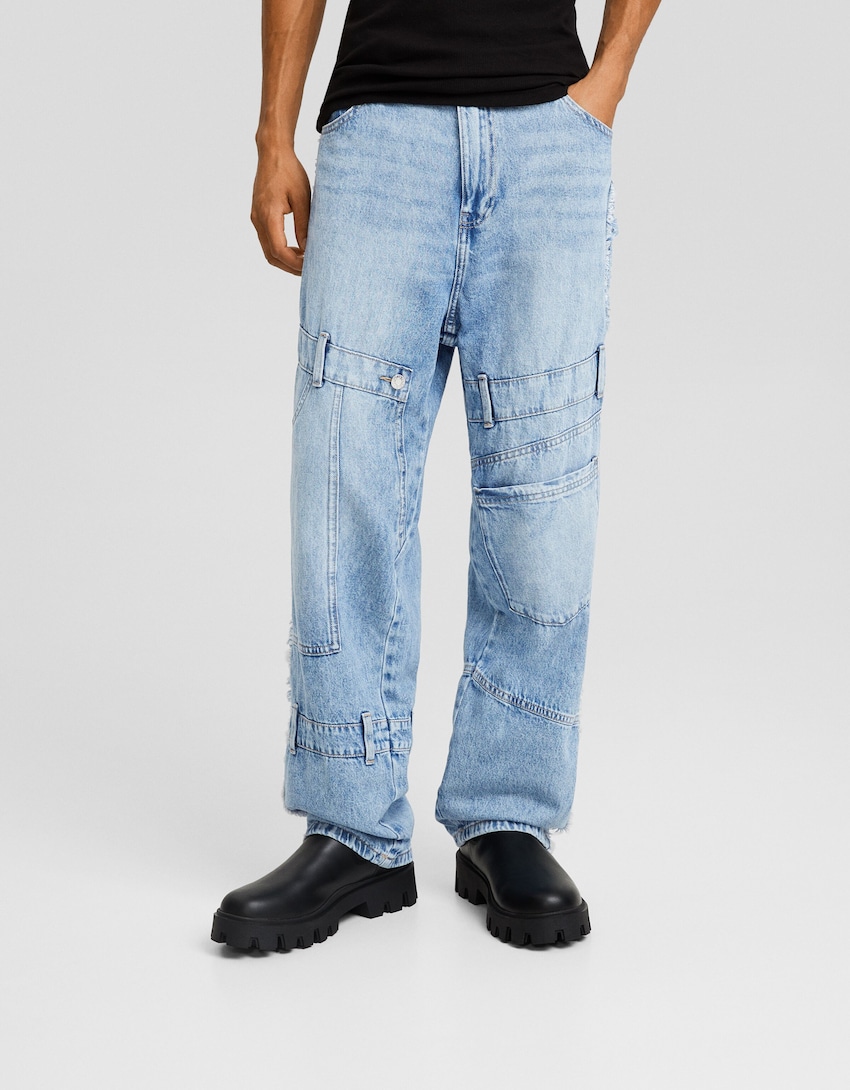 Jeans baggy patch denim-Azul lavado-1