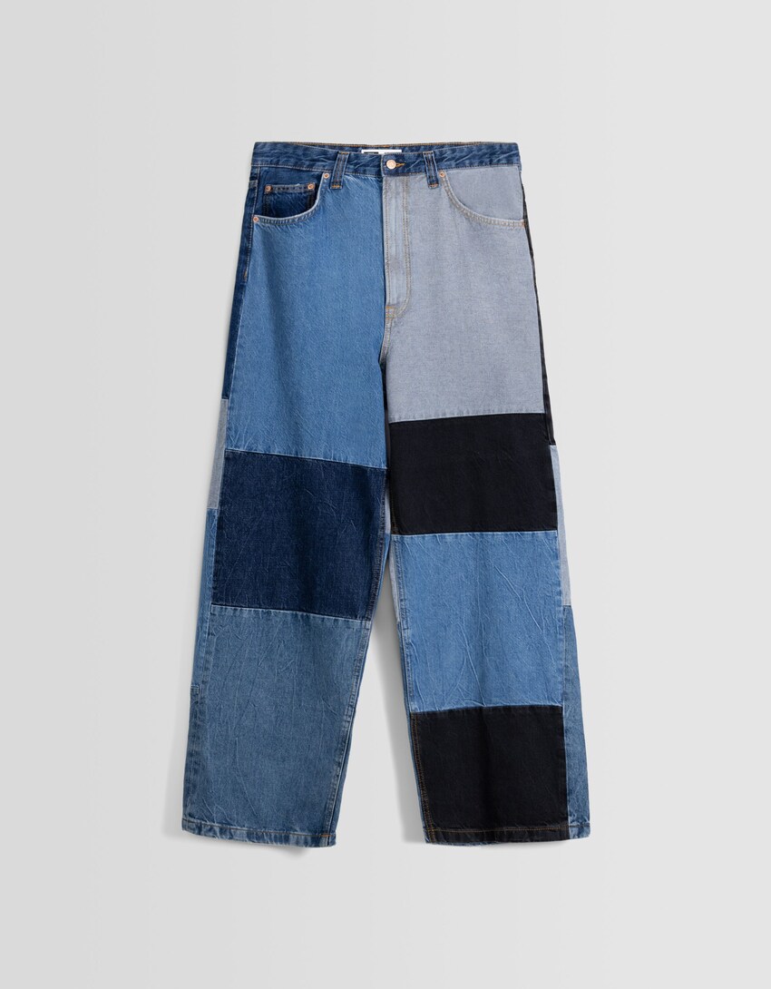 Jeans super baggy color block-Azul-4