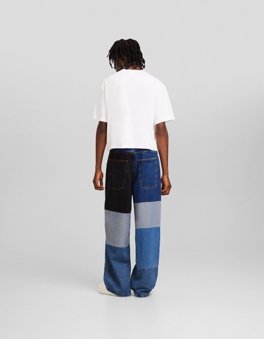 Jeans super baggy color block-Azul-2