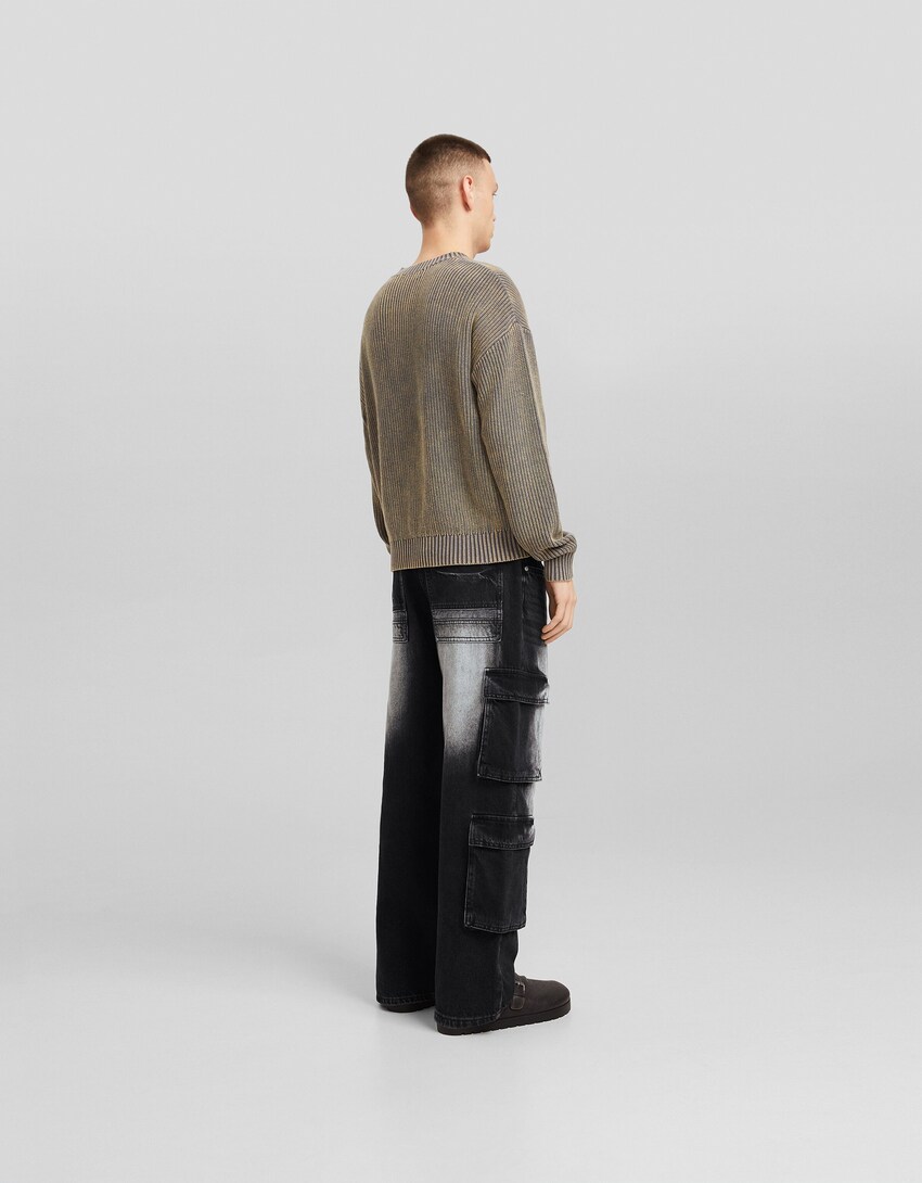 Jeans cargo baggy-Negro-2