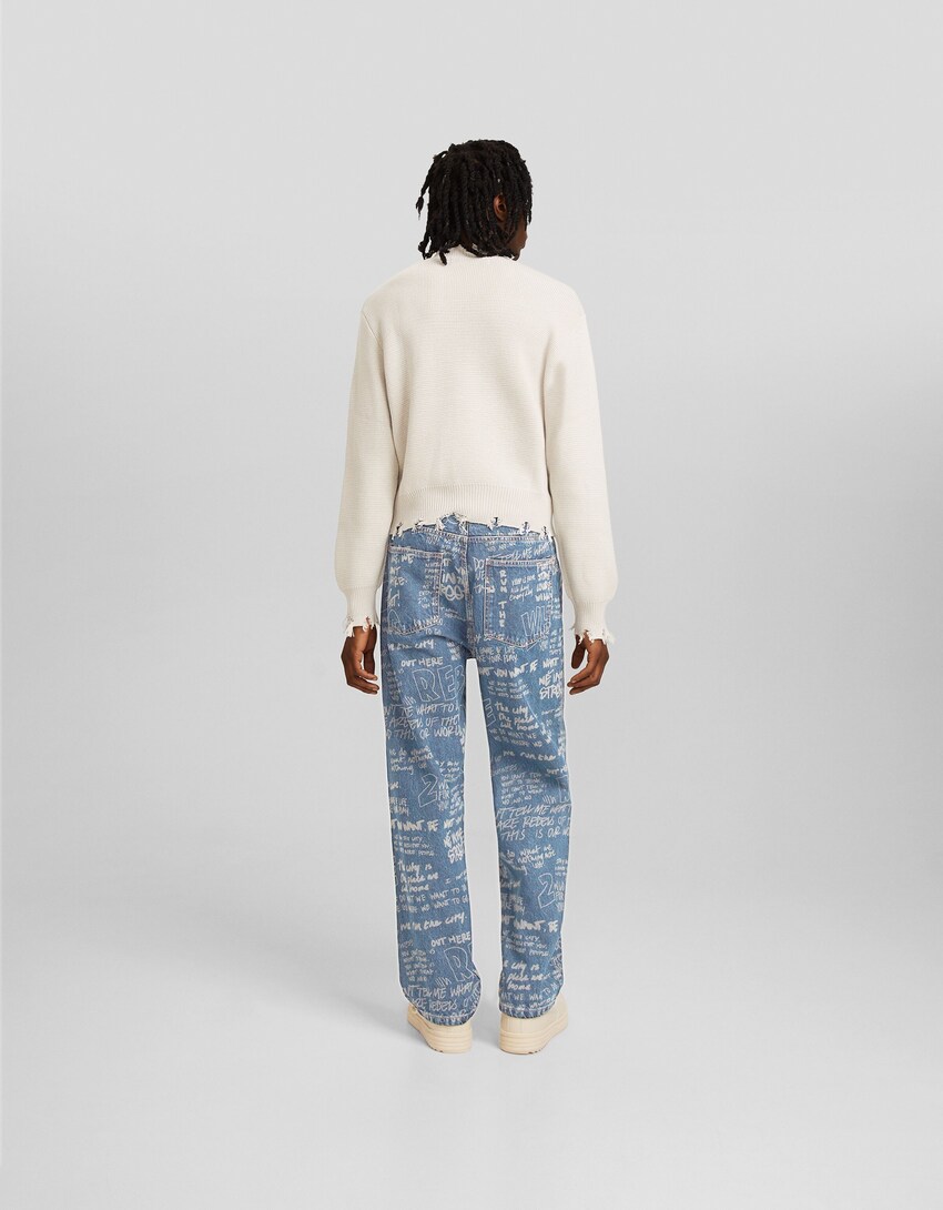 Jeans baggy print-Azul-2