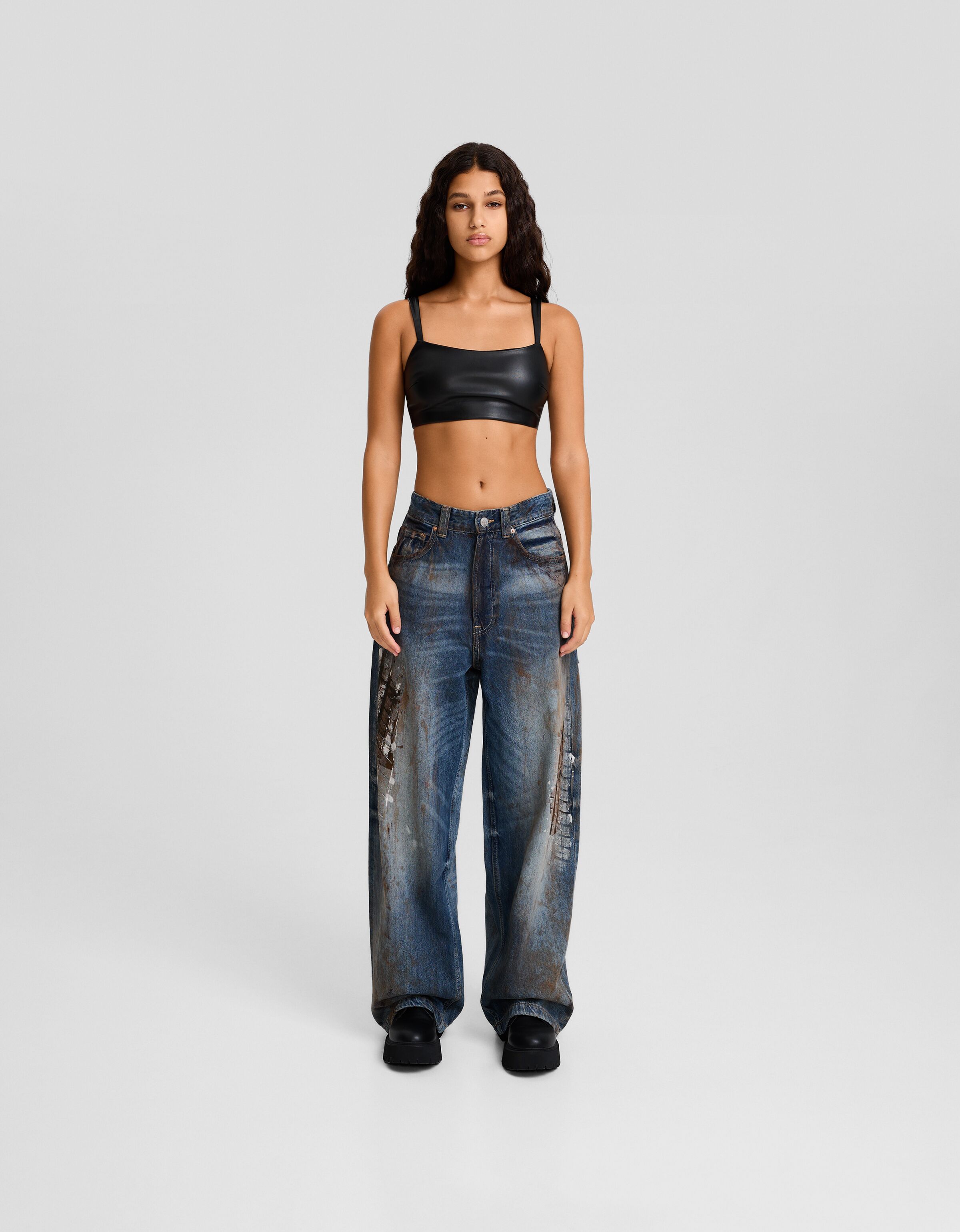 Baggy jeans bershka clearance