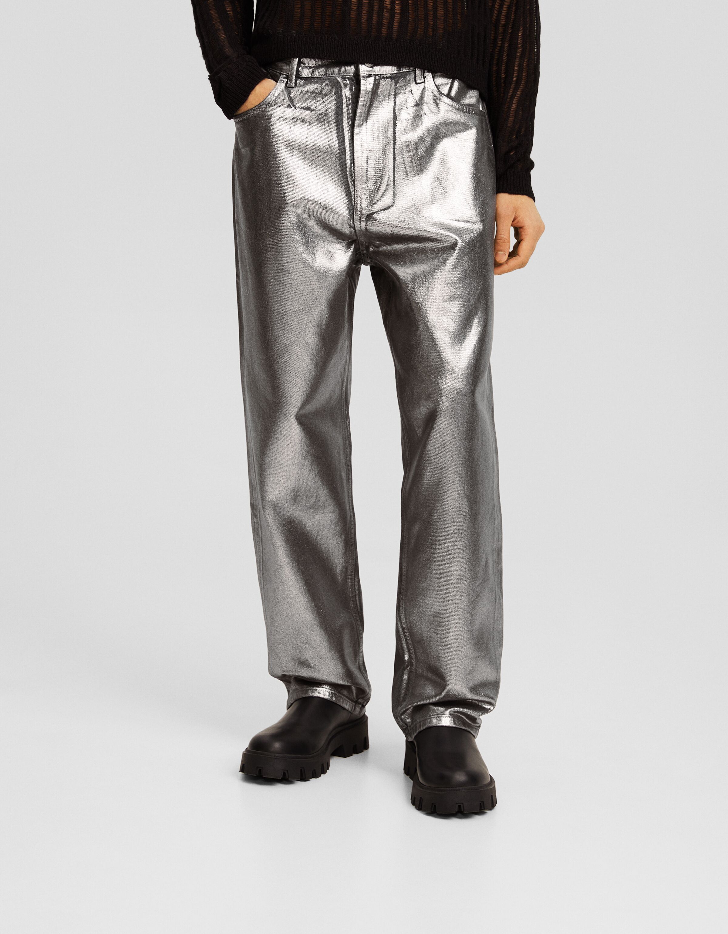 Metallic 2025 baggy pants