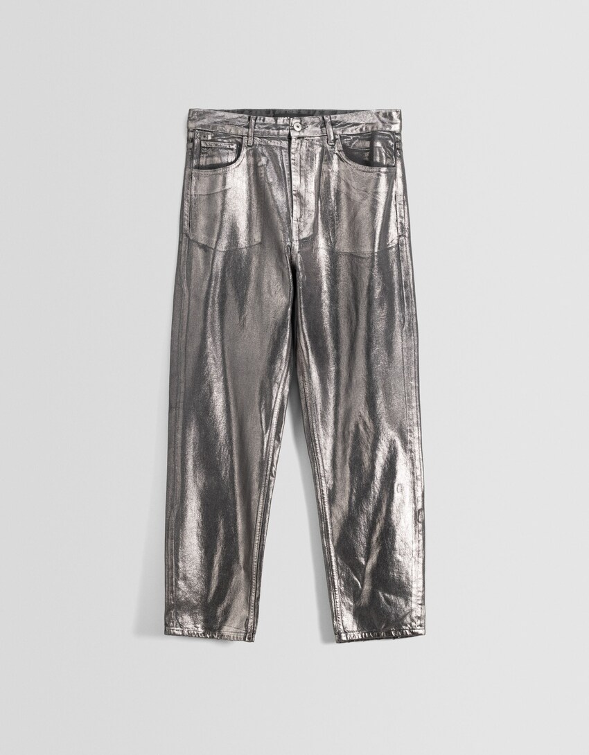 Jeans baggy metalizado-Gris oscuro-4