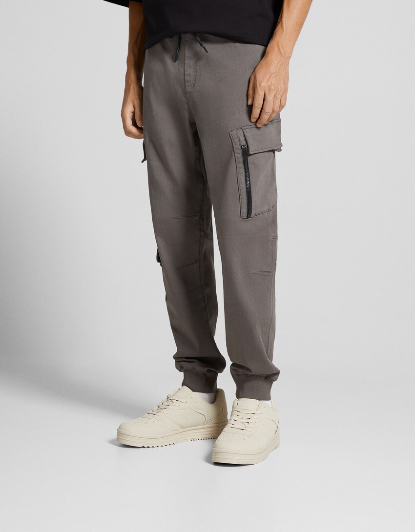 Slim jogger galtza militarrak-Gris ilun-1