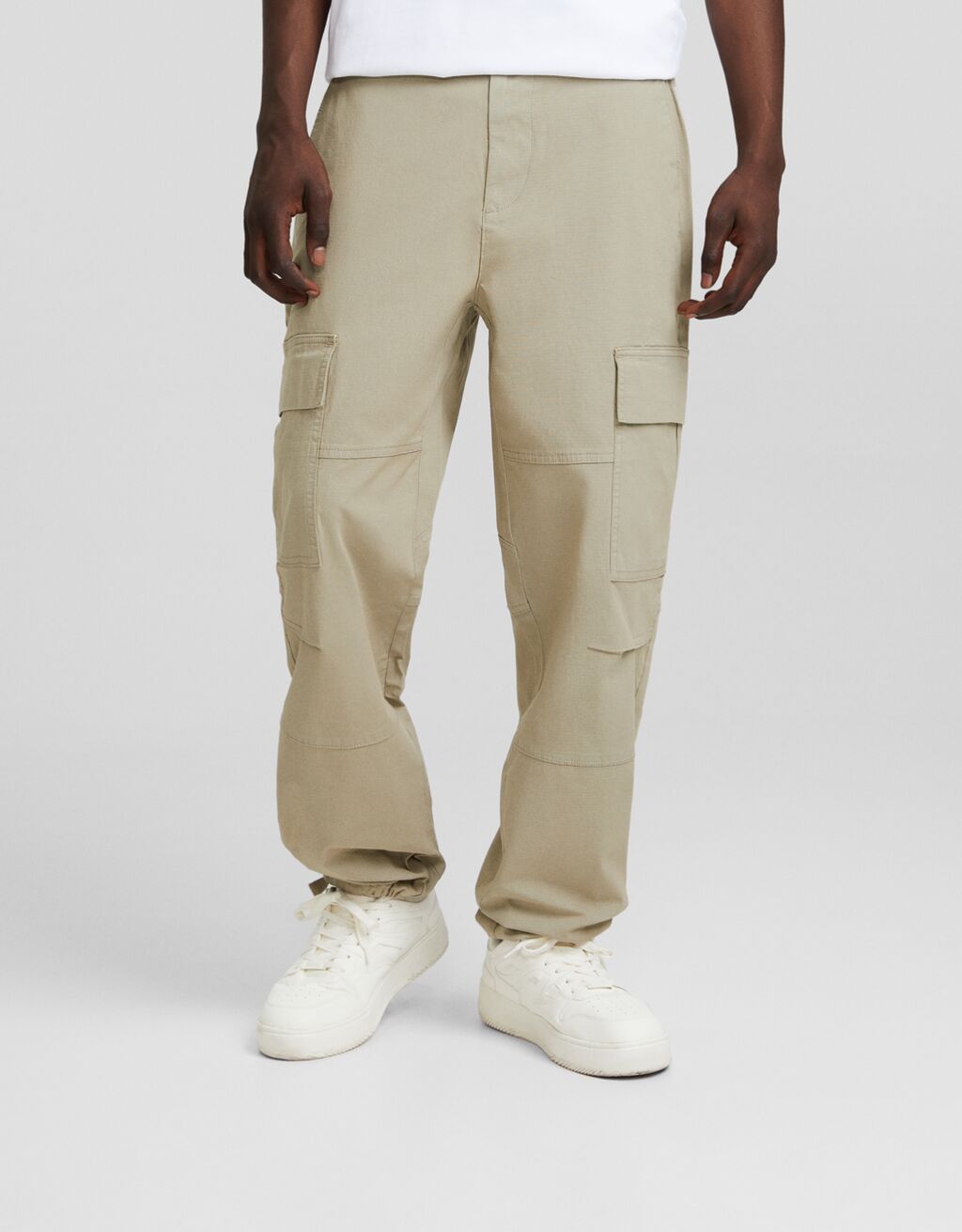 Adjustable wideleg cargo pants Men Bershka