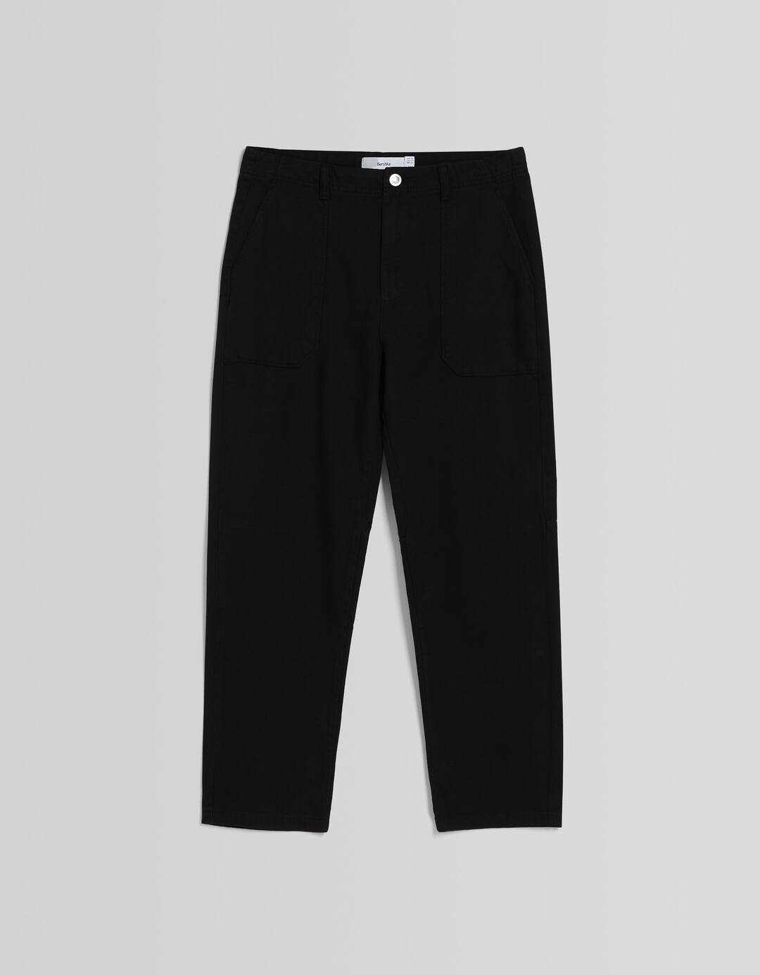 Cotton trousers with front pocket detail