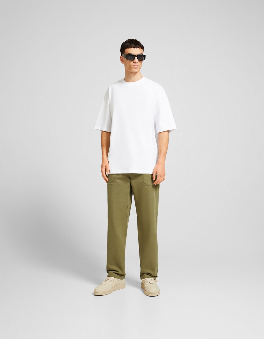 Cotton trousers with front pocket detail - Men | Bershka