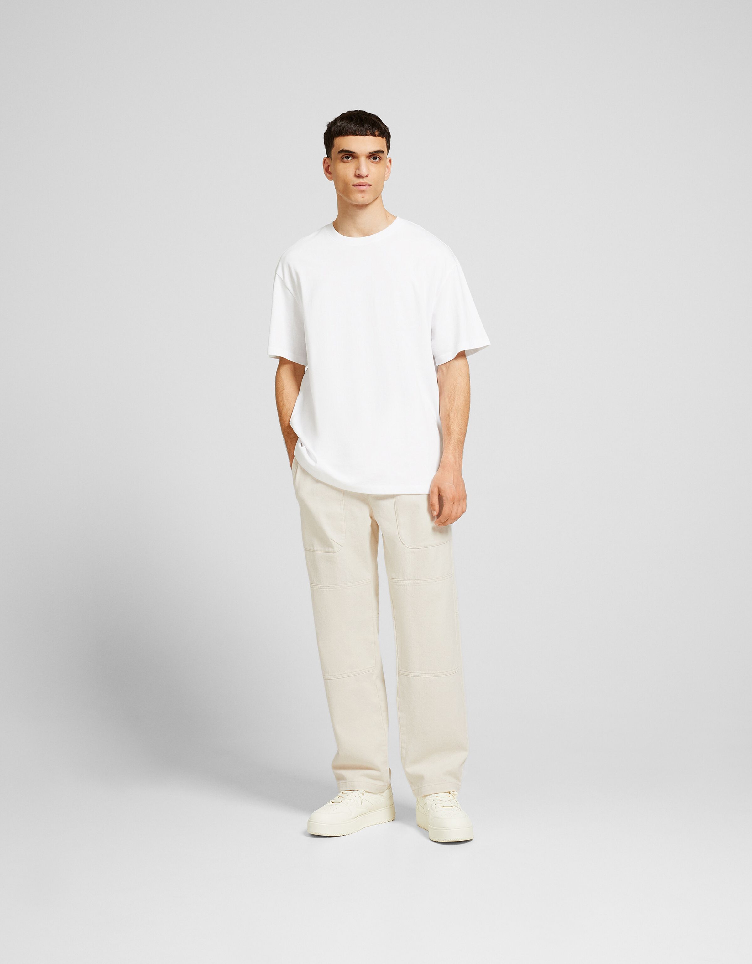 Pantalon chandal blanco bershka new arrivals