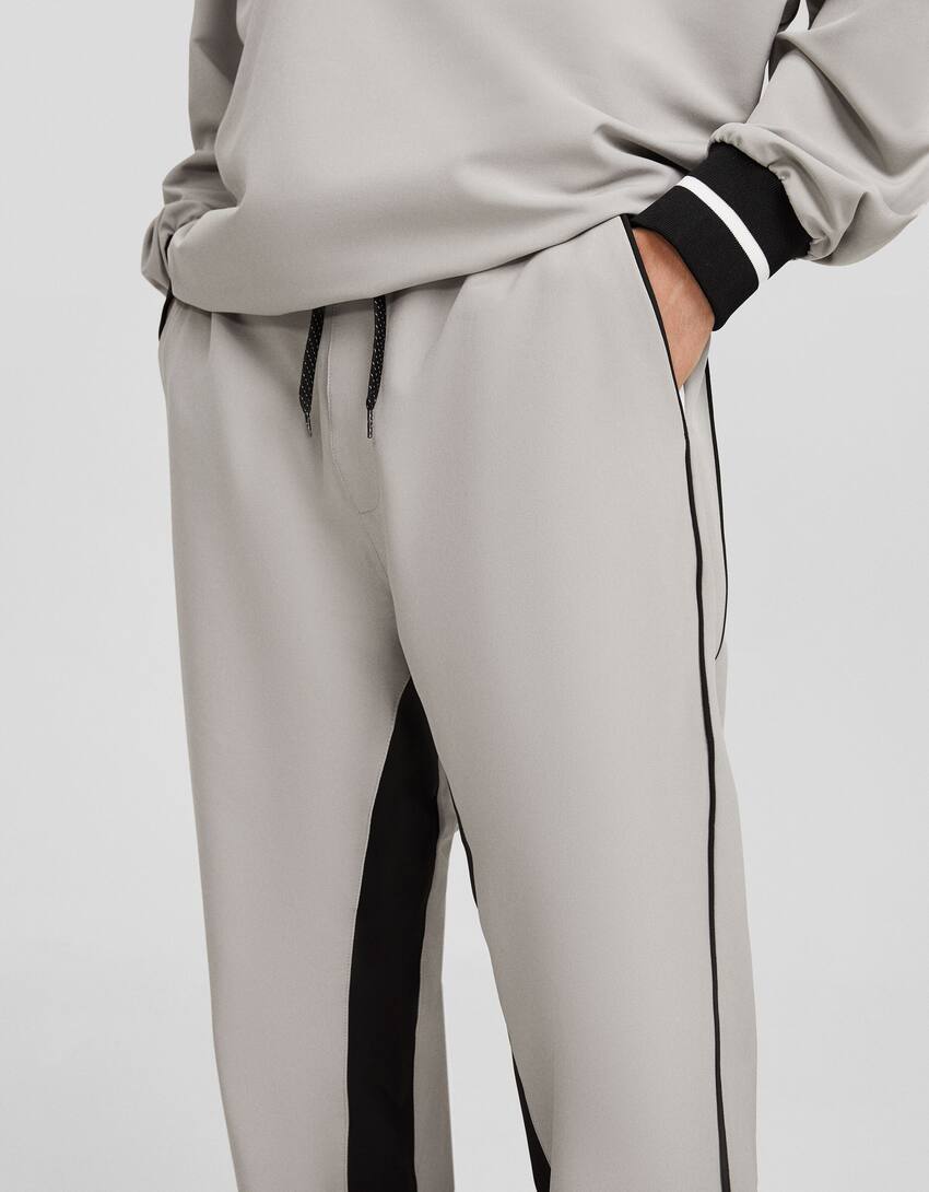 Technical jogging trousers-Grey-3