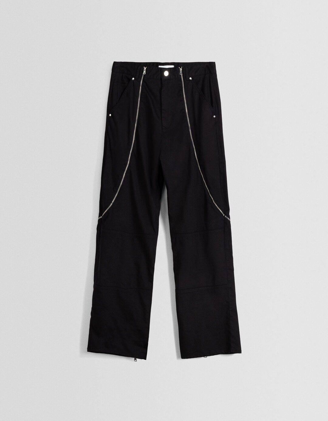 Baggy pants with zippers