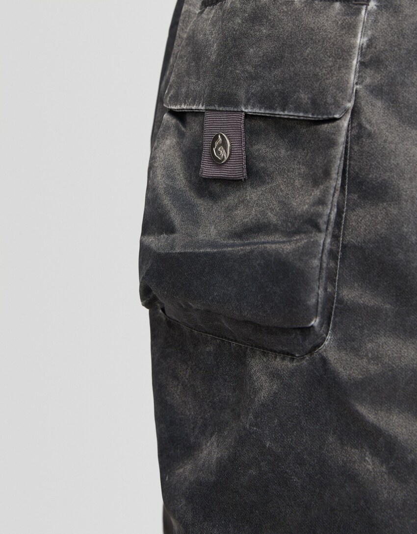 Generation Bershka jJogger galtzak kremailerekin-Gris ilun-3