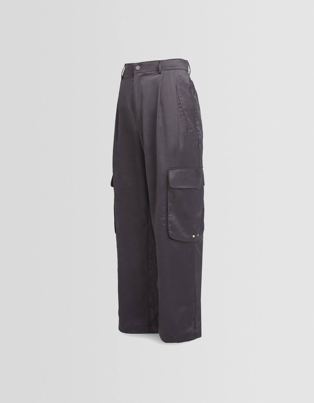 Pantalon Generation Bershka wide leg satiné