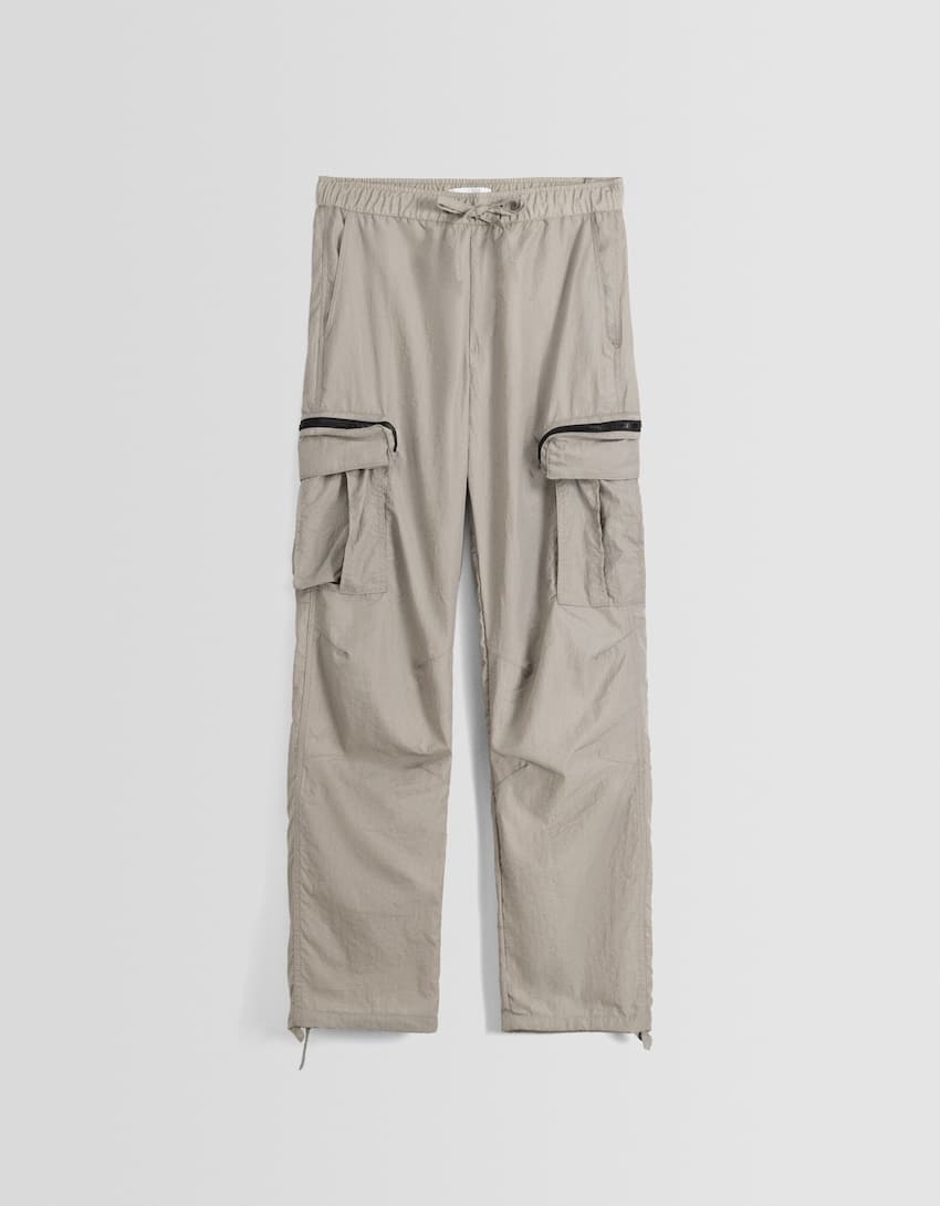 Technical cargo jogger trousers-Dark grey-4