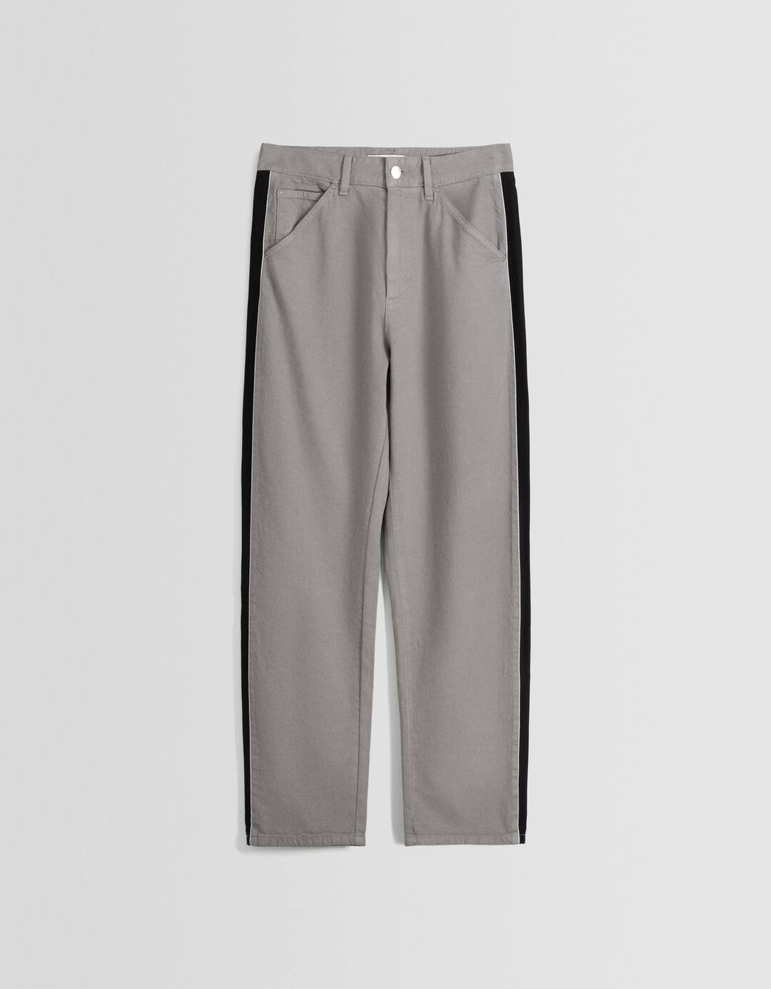 Pantalon large bande latérale