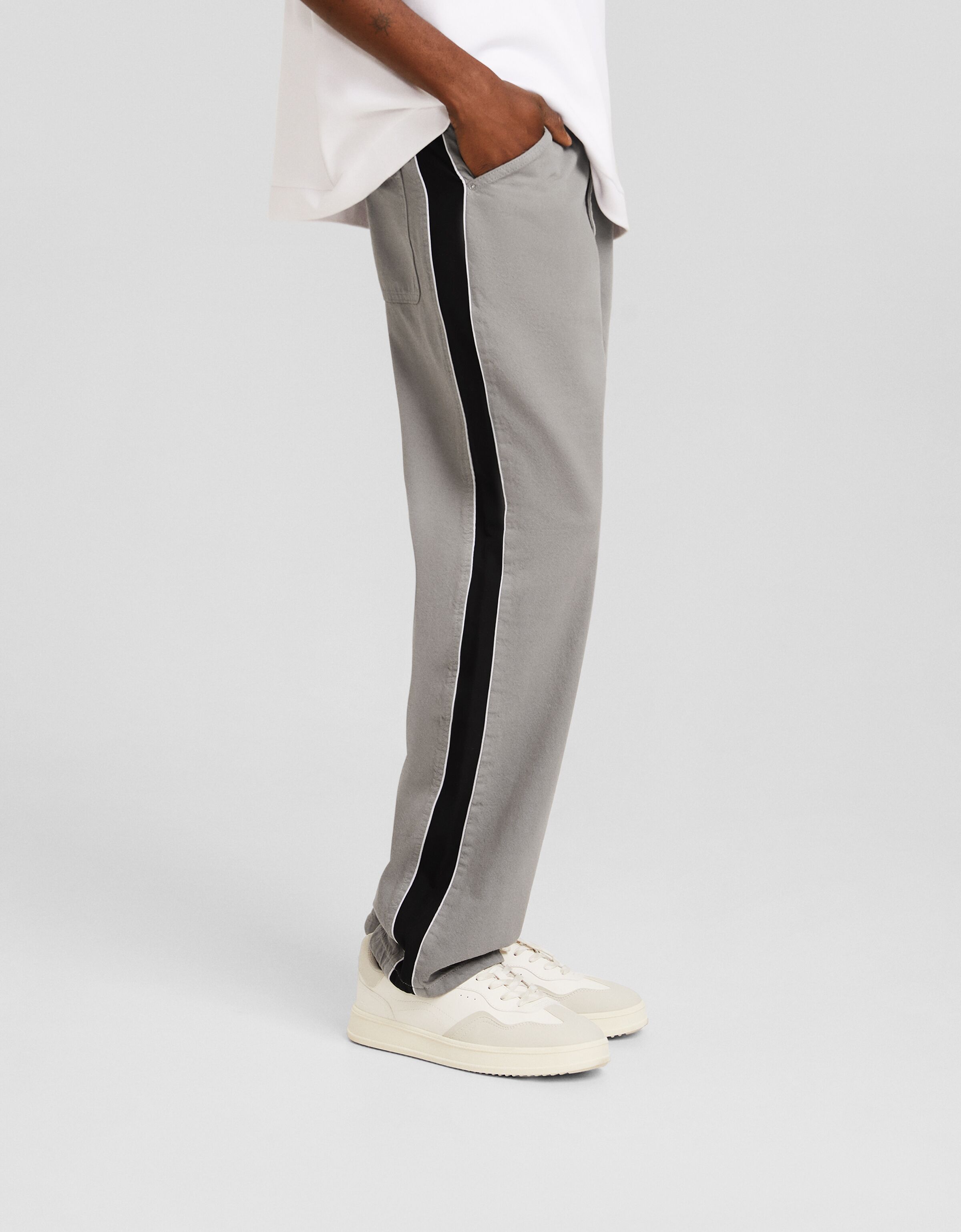 Skinny Side Stripe Suit Trousers | boohoo