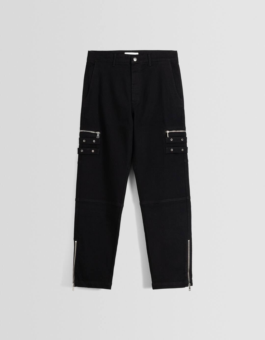Straight-leg trousers with zips