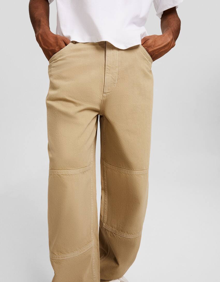 Baggy skater trousers-Camel-3