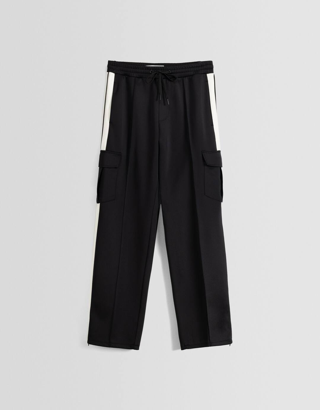 Wide-leg trousers with side stripes