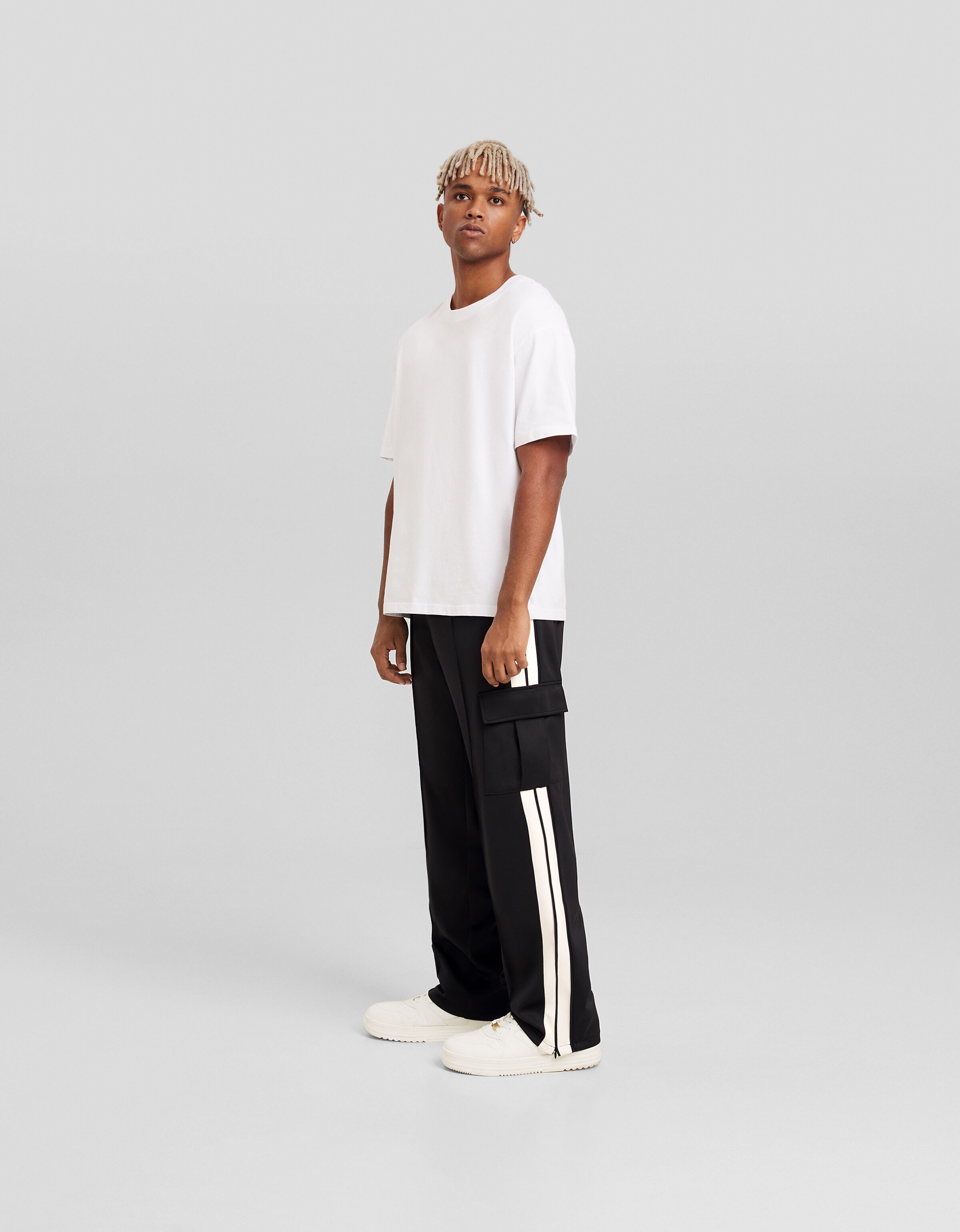 Bershka trousers with sales side stripe