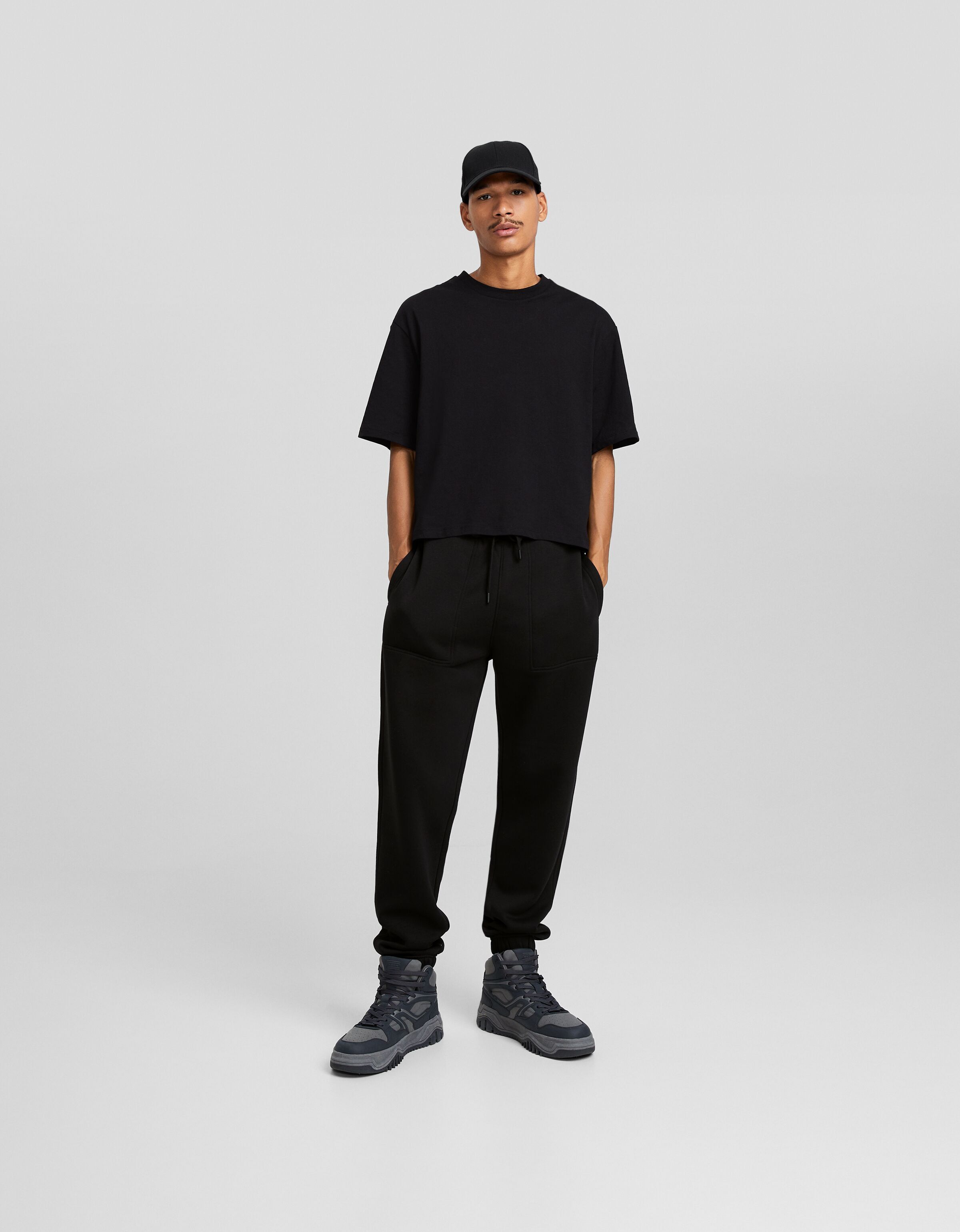 Plush joggers Trousers Men Bershka