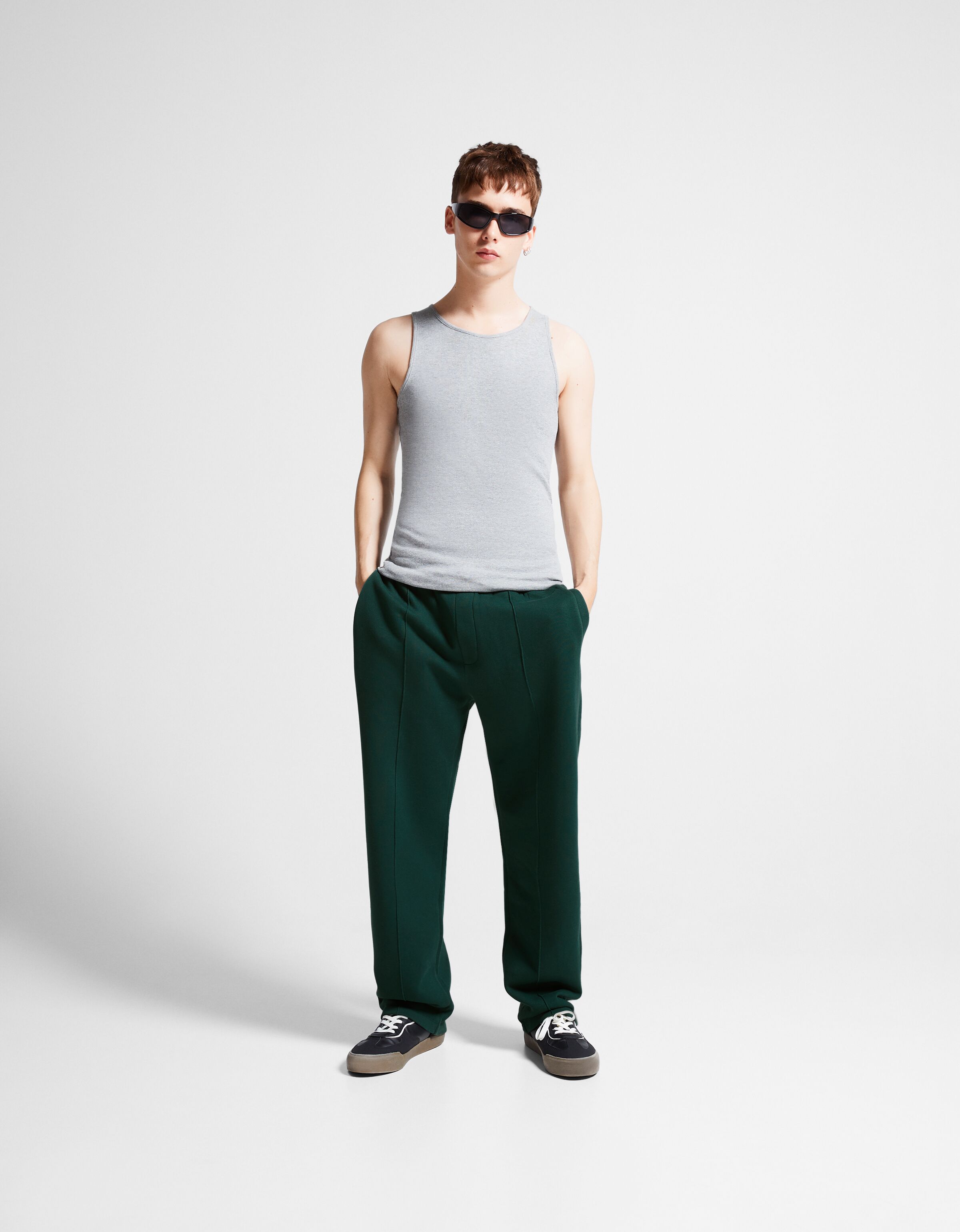 Wide-leg plush pants - Men | Bershka