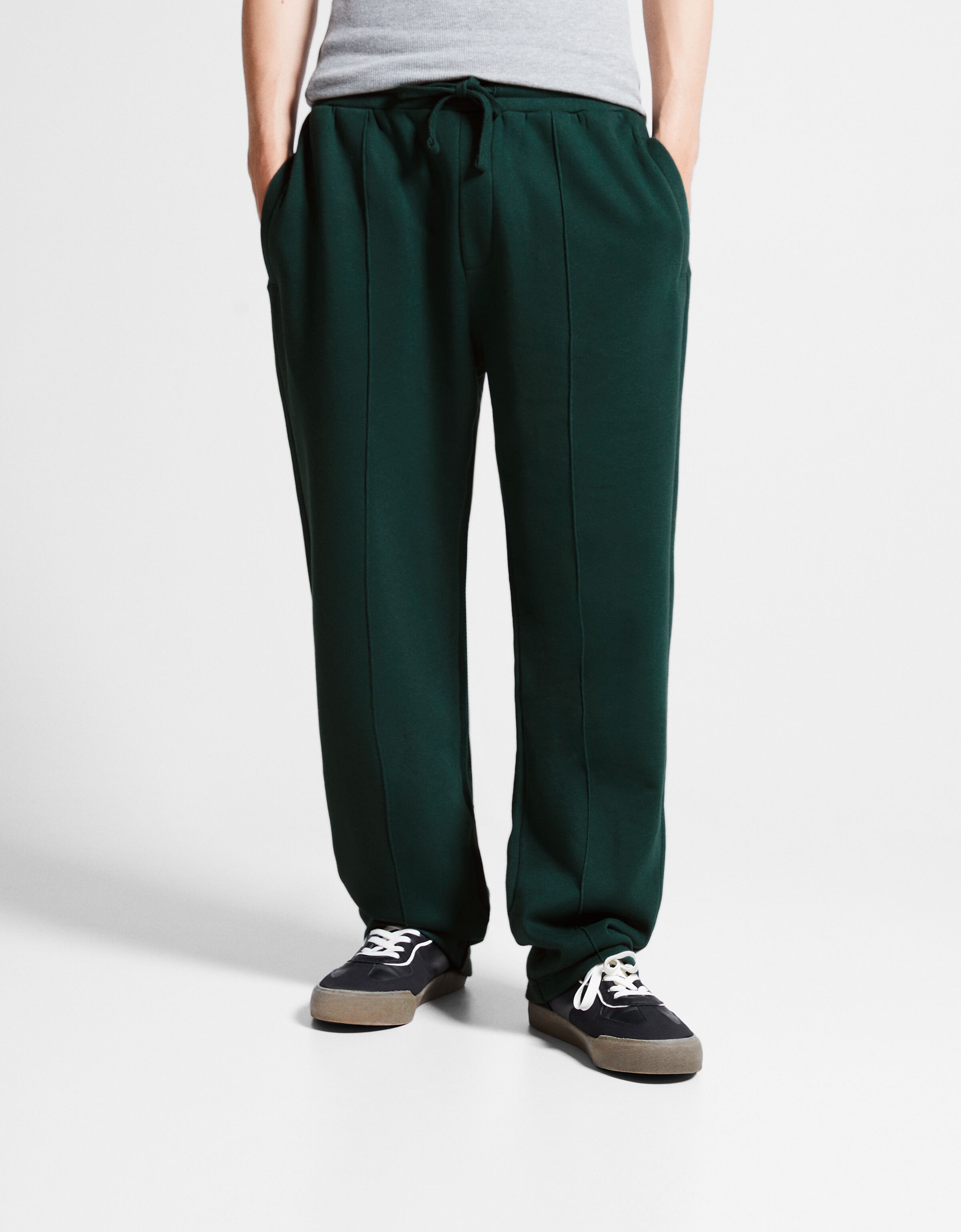 Wide-leg plush pants - Men | Bershka