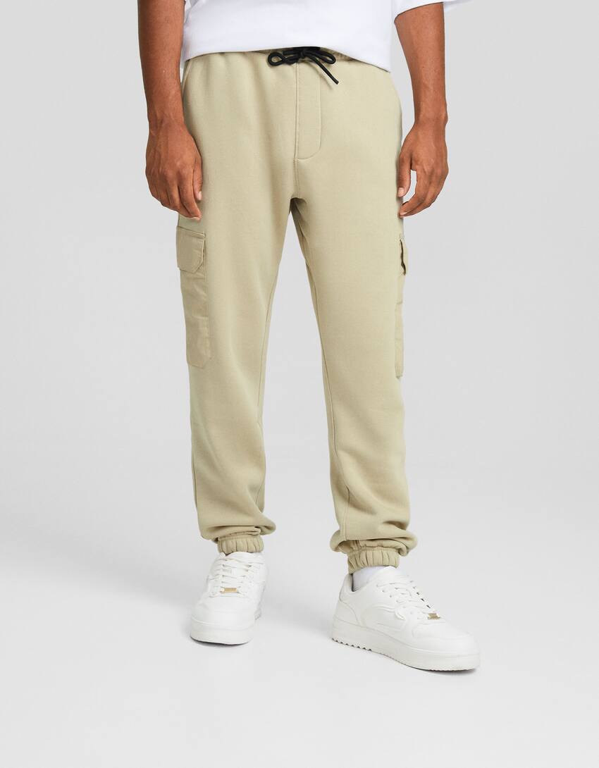 Cargo jogger trousers-Off white-1