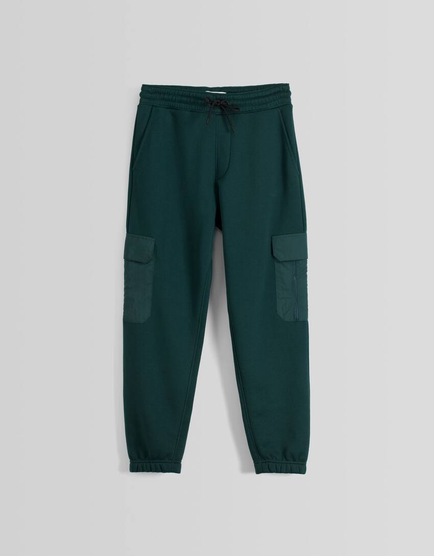 Cargo jogger trousers-Green-4