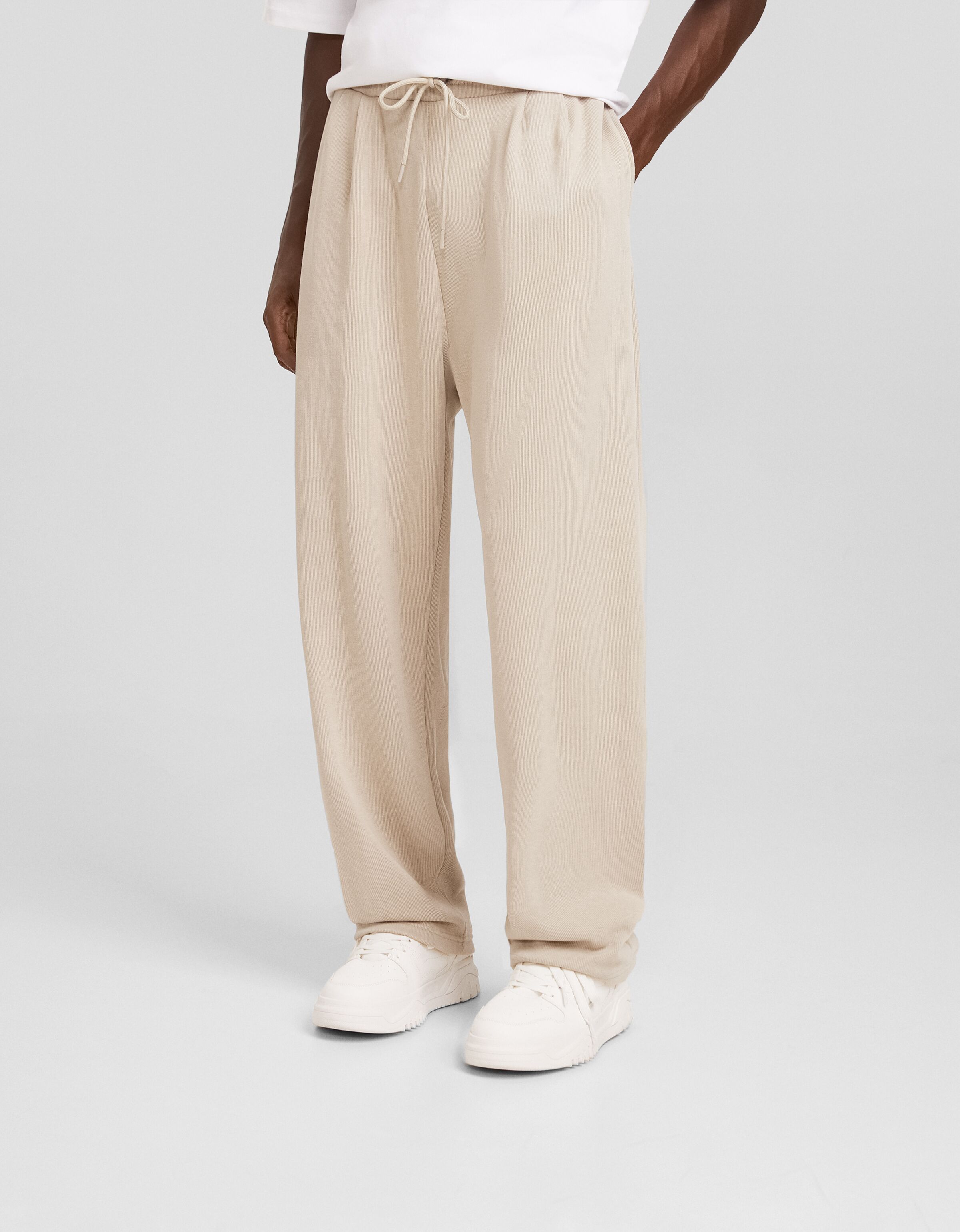 NA-KD co-ord darted wide leg trousers in cream | ASOS