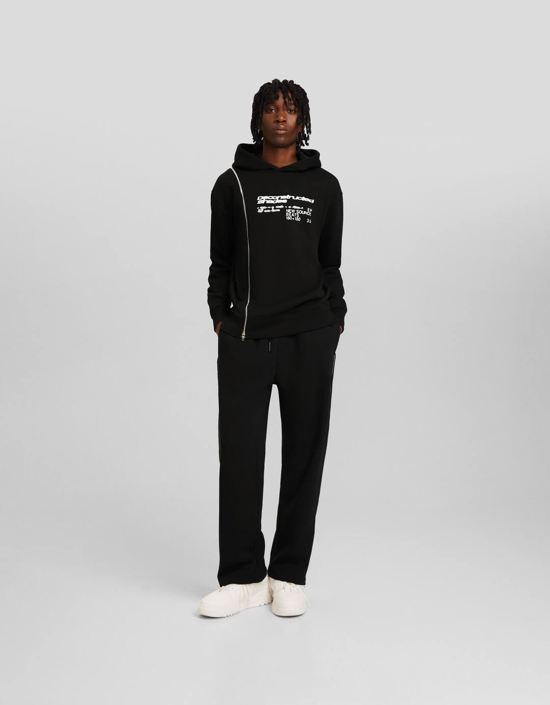 Pantalon wide leg molleton fermetures Éclair