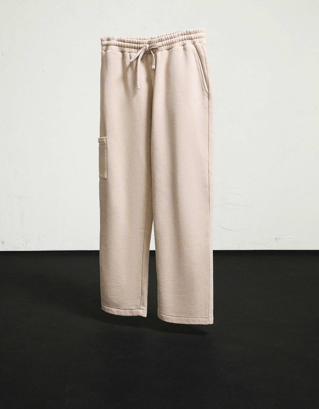 Faded wide-leg cargo trousers