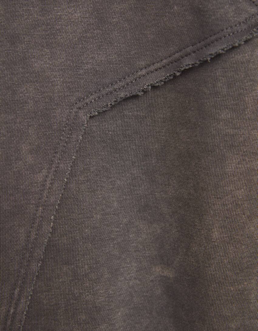 Wide-leg acid faded-effect trousers-Grey-5
