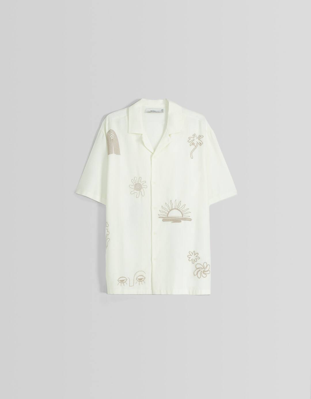 Camisa manga corta rústica bordado
