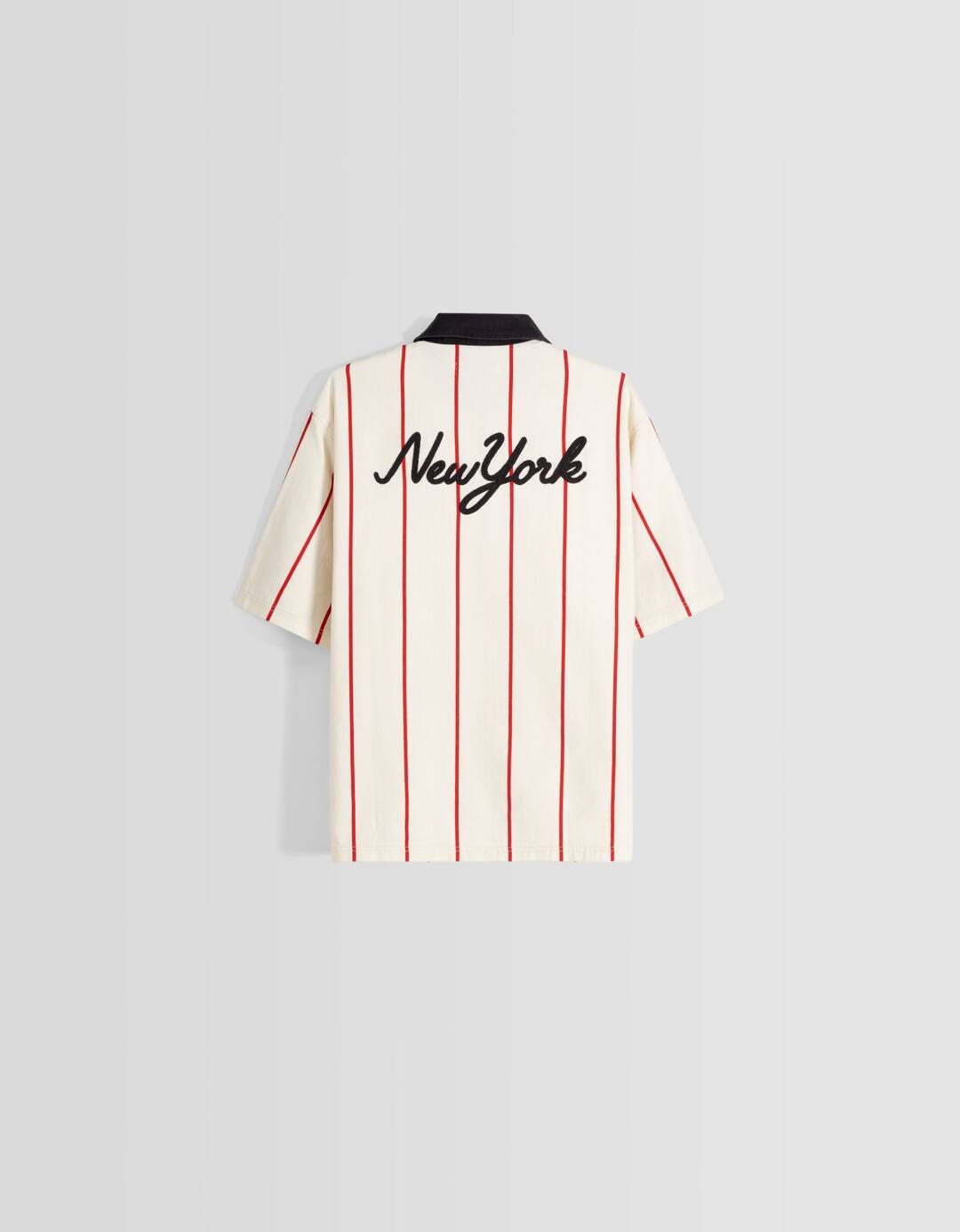 Camisa manga corta algodón cremallera